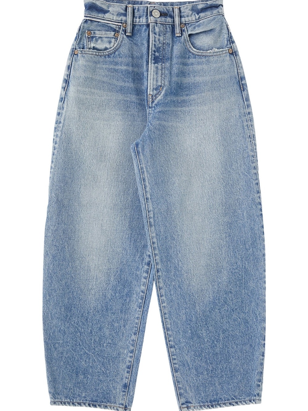 Moussy Vintage Jeans Medium Wash Denim Barrel Leg Ecorse Round size 28